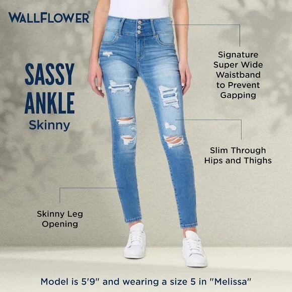 Womens Skinny Ankle Jeans High-Rise Insta Soft Juniors Stretch Denim